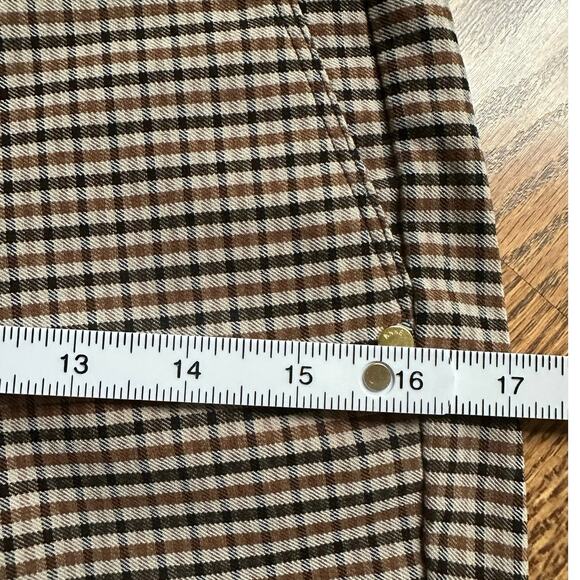 Anne Klein Small Brown Black Fall Checked Plaid Classic Equestrian Preppy Pants - Picture 6 of 7